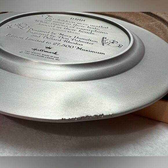 Vintage 1988 Hallmark Visions of Sugarplums Pewter Plate Ltd  Edition in Box 6" - Picture 4 of 8